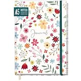 paper&you® Bullet Journal dotted A5 mit Gummiband 'Wild Flower' 156 Seiten, Notizbuch gepunktet, Tagebuch - nachhaltig & klimafreundlich