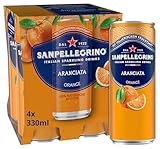 San Pellegrino Naturali Aranciata Orangen-Limonade mit 16% Orangensaft (aus Konzentrat) 4er Pack (4 x 330ml) Einweg-Dosen