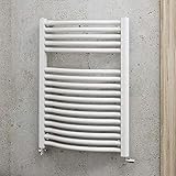Schulte EP707660 04 Bad-Heizkörper Olympia, 77 x 60 cm, 538 Watt Leistung, Anschluss beidseitig von unten, alpin-weiß, Handtuchhalter-Funktion
