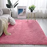 Weicher, flauschiger Zottelteppich, 160 x 230 cm, moderner pelziger Teppich für Wohnzimmer, Schlafzimmer, Kinderzimmer, bequeme Heimdekoration für Mädchen und Jungen, langer Fellteppich für den