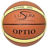 Lusum Optio Basketball aus Kunstleder für drinnen und draußen, Größe 6, langlebig, für alle Bedingungen, geeignet für alle Altersgruppen und Fähigkeiten