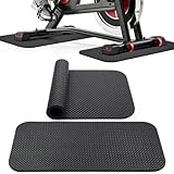 TOBWOLF Bodenschutzmatte für Fitnessgeräte Heimtrainer, 63.5 x 30 cm 5MM Anti-Rutsch Peloton Bodenschutzmatte, Doppelmatte Bodenschutzmatte Fitnessgerät Für Sportgeräte Home Gym