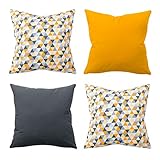 Amilian 4er Set Dekokissen 40x40 Dekokissen mit Füllung und Bezug Kissen mit Bezug Dekoratives Kissen Balkon Dekoration Couch Kissen Sofa Kissen Wohnzimmer Kissen Deko 16x16 inch