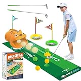Minigolf Set, Kinder Golfspielzeug, Spielzeug Für Kinder, 18Pcs Indoor Outdoor Golfkoffer Spiel Set Mit 3 Bunten Golfschläger, 6 Bälle Putting Matte, Geschenk Für Jungen Mädchen (Gelb)