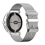 AireWiki Edelstahl Armband Kompatibel mit Withings ScanWatch 42mm Armband Metall Mesh Ersatzband Für Herren Damen Für Withings ScanWatch 42mm (Silber)