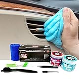 ToysButty Auto Innenraum Reiniger Gel Kit, 2 Reinigungknete Auto Reinigungsset mit Duft, 4 Bürsten Antistatisch, Tastatur Reinigung, Pc Reinigungsgel, büro Gadgets, Auto Reinigung Zubehör