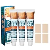 3 Stück Narbensalbe, Narbengel, Narbencreme, mit 4 Narbenpflastern, Verbessern Das Hautbild, Geeignet für Kaiserschnitt, Operationen, Verbrennungen, Akne (30g)