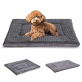 BVAGSS Orthopädisches Hundebett, Waschbar Hundekissen flauschig Hundematte, Umkehrbar Weiche und Warme Hundematte für klein mittel große Hunde XH079 (76x50x4cm,Light Grey)