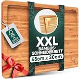 Loco Bird Schneidebrett Holz 45x30x2cm – Holzbrett groß für die Küche, Schneidbrett mit Saftrille, messerschonender Holzschneidebrett, Bambus Brett, Cutting Board Wood, Chopping Board, Küchenbrett