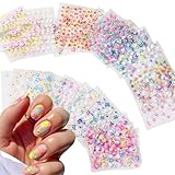 Mitdir 30 Stück Nagelsticker 3DFrühling Blumen Nagelaufkleber Nagel Stickers Nageldesign Nagelfolien für DIY Nagel Dekoration Selbstklebend Bunte Blüte Sticker