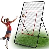 Rebounder für Fußball [122cm x 219cm] – Volleyball Rebounder-Netz mit Ziel, stufenlos verstellbarem Winkel & Trainingshütchen – Robustes Fußballtraining für Garten, Kinder & Erwachsene