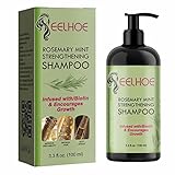 Anulely Rosmarin Shampoo, Rosemary Mint Shampoo, 4,23 Oz Glättendes Shampoo, Haarschutz Shampoo Mit Biotin Zur Reinigung Und Stärkung Von Sprödem Haar