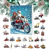 Weihnachtskalender Countdown – 24 Boxen Weihnachten Advent | Santa Transportation Design 2D Acryl Ornament für Hof, Haustür, Urlaub, Baumstrumpf Stuffers