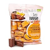 SUPER FUDGiO BIO Bonbons - Schokolade mit Orange- Vegan und Glutenfrei - Organic Karamellbonbons ohne Palmöl - mit Bio Kokosmilch und Kokosnusszucker | 150g