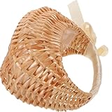 LOORGVEL Blumenmädchenkorb Handgefertigt aus Weide Kleiner Tragbarer Flechtkorb mit Henkel für Hochzeitszeremonie und Blütenblätter Wiederverwendbarer Brautjungfernkorb für Hochzeitsfeier