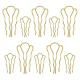 Haar Steckkamm 10 Stück Metall Haarkämme Steckkamm, 4 Zähne Haarschmuck Kamm Groß Haarnadel Gold Einsteckkamm Seitenkamm für Frauen Mädchen, 2 Größen
