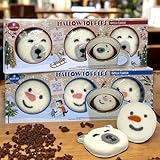 MIJOMA Marshmallow Toppers Vanille-Geschmack, Schaumzucker-Süßigkeit für heiße Trinkschokolade Kakao, weiß mit Eisbär & Schneemann Gesicht, fettfrei glutenfrei, 2x 45g Packungen