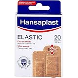 Hansaplast Elastic Pflaster (20 Strips), Wundpflaster für Gelenke und viel bewegte Körperstellen, flexibles Verbandsmaterial mit extra starker Klebkraft