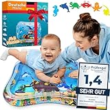 NouBaby® Wassermatte Baby BPA Frei Groß I Babymatte und Spielzeug ab 3, 6 und 9 Monate I Wasserspielmatte Baby, Aqua Matte Baby als Baby Wassermatte, Bauchlage Spielzeug Baby und Baby Matte Wasser