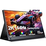 UPERFECT Portable Monitor 2K 144Hz, 17,3 Zoll Tragbarer Monitor Mobile Display mit 2560 * 1440 IPS-Bildschirm HDMI Type C für Laptop PC PS4 PS5 Xbo Ras Pi mit Schutzhülle, VESA-kompatibel