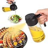 Blendura Ölsprüher, 2 in 1 Öl sprühflasche 470ml ölsprüher für Speiseöl, Oil Sprayer Können Ölspray und Gießen, ölspray zum Küche, Kochen, Grillen, Heißluftfritteuse, Salat, Backen