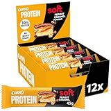 Protein Riegel Corny Soft Peanut-Caramel, 30% Protein, Eiweißriegel ohne Zuckerzusatz, Vorratsbox 12x45g