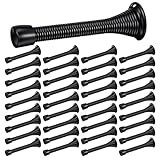 Feder-Türstopper mit Gummi-Stoßdämpfer, flexible Feder, strapazierfähig, Wand-Türstopper für Zuhause, Büros, Schulen, 36 Stück (mattschwarz)