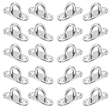 EUREKORA Augplatte Edelstahl 20 Stück Befestigungshaken 6mm Decksplatte Ösenplatte für Boots- & Outdoor Zubehör Deckenhaken Wandbefestigung Sonnensegel Hängematten（45 * 15 * 20mm）