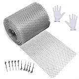 Floweringbeter Aluminium-Dachrinnen-Schutzhülle, Anti-Verstopfung, Dachrinnen-Schutz, Fallrohrschutz, 6 m Länge, mit Haken, Laubschutz für Hausgebäude, Silber (150 mm)