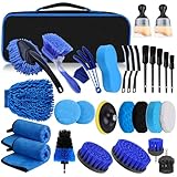 YSWOVUO Auto Reinigungsset, 31 Pcs Autowaschset Auto Set, Auto Putz Set Auto Reinigung Innenraum und Außen, Auto Pflege Set Komplett mit Detailing Pinsel Lüftungsschlitz, Rädern, Haushaltsreinigung