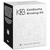 Kombucha Brewing Kit Bio, Kombucha Starter Set mit Bio-SCOBY Starterkultur und Kombucha Pilz, Gärgefäß, Bügelflasche, BioRohrohrzucker und Glasstrohhalm, handgefertigt, vegan, glutenfrei, laktosefrei