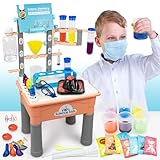 RedCrab 200+ Experimente Set für Kinder, Experimentierkasten Labor STEM Aktivitäten Spielzeug Geschenke für Jungen Mädchen, Kristalle Züchten, Regenbogenregen, Vulkan, Chemielabor (Rosa)