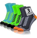 sesto senso Sport Socken Damen Herren 3 Paar Bunte Sportsocken Laufsocken Graphit Grau Neon Türkis 43-47 3 Pack Grün mix