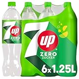 7UP Zero, Zuckerfreie Limonade mit Zitronen- und Limettengeschmack in Flaschen aus 100 Prozent recyceltem Material, EINWEG (6 x 1.25 l)