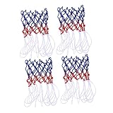 UKCOCO 4 Stück Dreifarbiges Basketball Netzwerk Ersatz Basketballnetz Basketballkorb Indoor Basketballnetz Ersatz Basketballkörbe Basketball Basketballkorb Basketballnetz Nylon