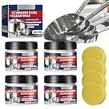 Nano-Technologie-Reinigungspaste für Edelstahl, Edelstahlreiniger und -politur, Kupferreiniger für Töpfe und Pfannen, Ofen- und Kochgeschirrreiniger, Edelstahlreiniger für Haushaltsgeräte (4pcs)