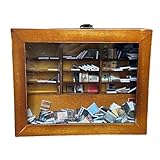 Kexpery Vitrine für Bücherregal aus Holz, Angstschutz, Schütteln Sie Ihre Angst, kleiner Bücherschrank, Bücherregal, aus Holz, für Buchliebhaber