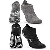 Occulto Damen & Herren Yoga Socken 2-4er Pack (Modell: Mady) 2 Paare | Schwarz-Grau 43-46