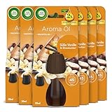 Air Wick Aroma-Öl Flakon Nachfüller – Duft: Süße Vanille und Sheabutter – Süßlicher Wohnungsduft mit ätherischen Ölen – 6 x 20ml Duftöl Set