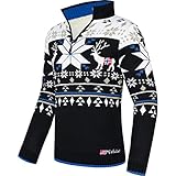 Nebulus Herren Strickpullover Fria, gefütterte Jacke, warm und flauschig, schwarz-weiß - L