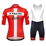 assocauicy Herren Kurzarm Fahrrad Trikot Set,Radhose mit Träger für Herren Atmungsaktiv Schnell Trocknend Radtrikot Mit 4d Gel Gepolsterten Shorts