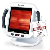 Beurer IL 50 Infrarot-Wärmestrahler, Medizinprodukt mit wohltuender Wärme zur Anwendung bei Erkältung und Muskelverspannung, Infrarotlampe mit 300 Watt und stufenlos verstellbarem Schirm , Weiß