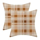 Jecuwo Herbst-Kissenbezüge, 45,7 x 45,7 cm, 2 Stück, Herbst-Thanksgiving-Ernte, dekorativer Überwurf-Kissenbezug für Sofa, Couch, Bauernhaus, Wohnzimmer, Bett-Dekoration