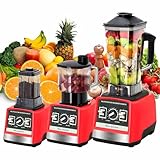 Mixer, Standmixer und Smoothie Maker 3-in-1, 2.5l Multifunktionsmixer mit 1.5l Becher und 0.5l Schüssel, 15 Geschwindigkeiten, Automatikprogramme, 38,000 U/min, BPA-frei