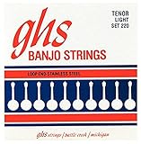 GHS 220 - Banjo String Set, 4-String, Loop End, Tenor, Stainless Steel, Light, .009-.028