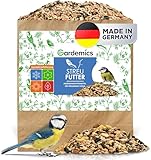 Gardemics Vogelfutter Wildvögel Ganzjährig 10 Kg - Vogelfutter mit Erdnüssen & Sonnenblumenkerne - Wildvogelfutter Ganzjahresfutter für Artenvielfalt im Garten