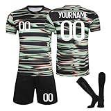 Generisch Fußballtrikot Personalisiert für Kinder/Erwachsener mit Eigenem Namen Nummern, Nr.7 Hause/Auswärts Fussball Trikot Shorts Socken Sets Jungen Herren