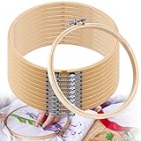 10 Stück Stickrahmen, 20 cm Stickrahmen Holz Einstellbar Kreuzstich Ring Bambus Kreis Kreuzstich Hoop Ringe für DIY Kreuzstich Stickerei Kunst Handwerk Nähen