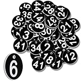 Schwarze Nummernschilder Schlüsselanhänger 1-50 Nummerierte Marken Kunststoff Tisch Nummerierte Karten Etiketten Plastikmarken für Garderobe Auto Gepäck