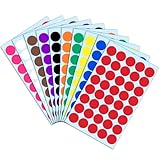 2000 Stück, 20mm Runde Punktaufkleber Klebepunkte Etiketten Markierungspunkte - 10 Farben